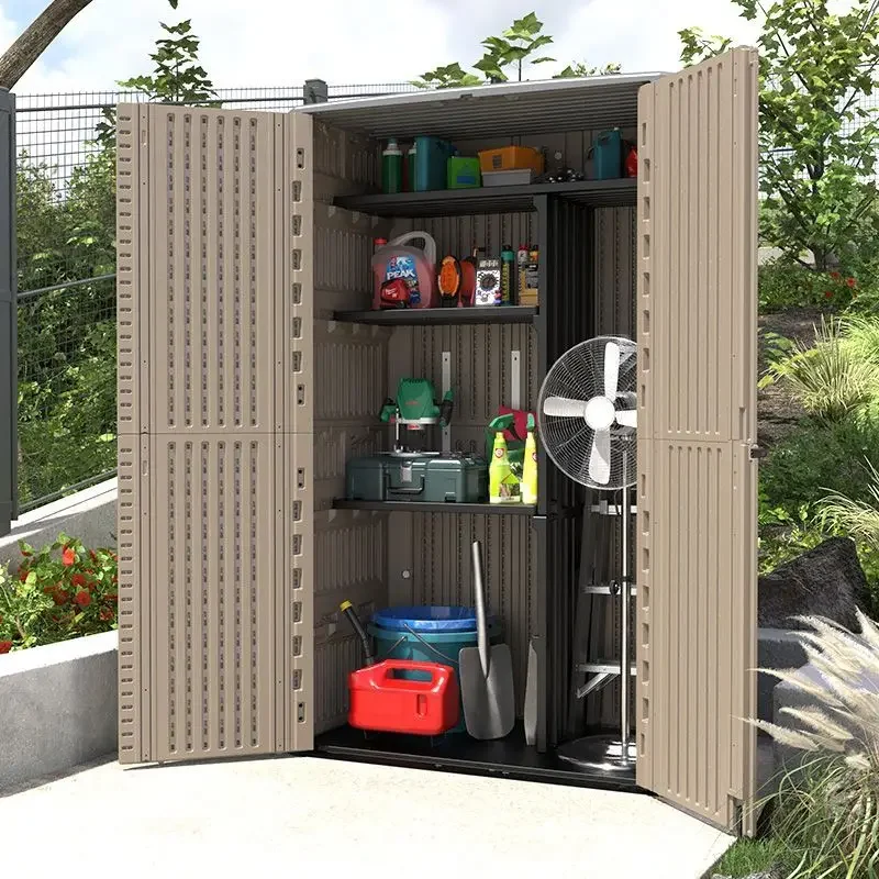 Storage - 屋外収納キャビネット、シンプルなバルコニー用屋外小物収納キャビネット