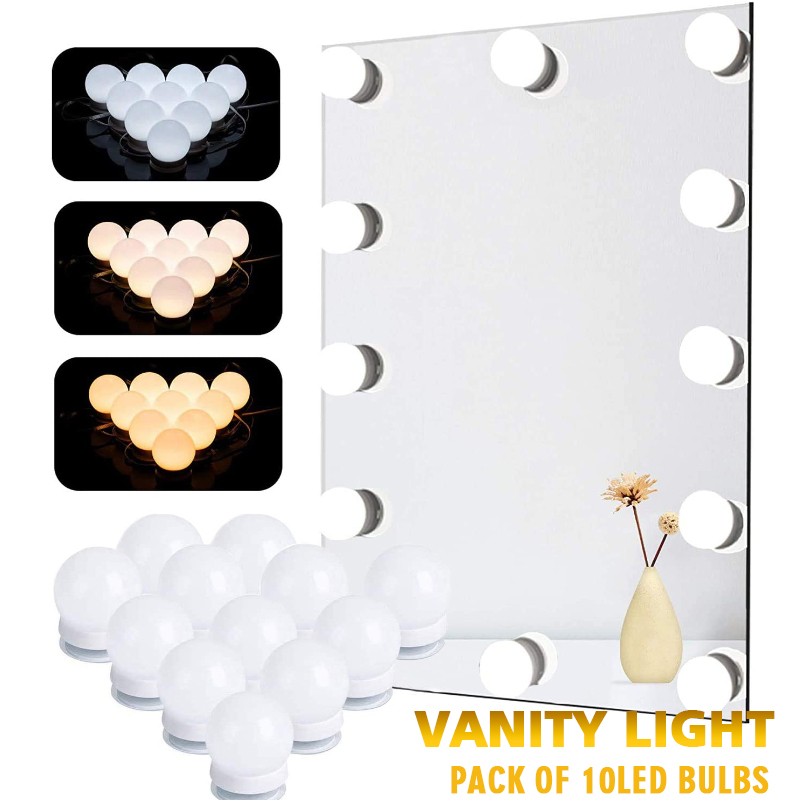 Dressing Table Vanity With Lighted Mirror - LED 化粧鏡電球 USB 充電バニティ化粧鏡ライト浴室ドレッシングテーブル照明調光可能な LED ウォールランプ
