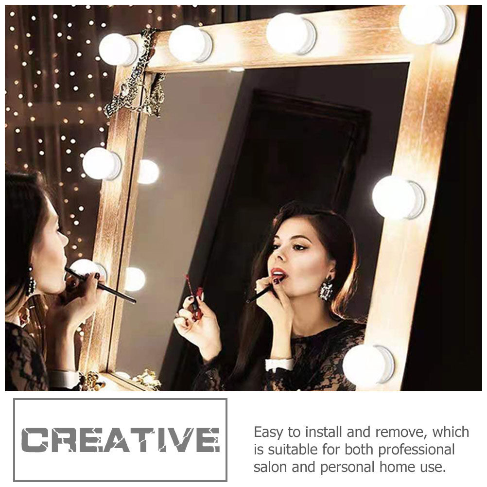 Dressing Table Vanity With Lighted Mirror - 1個入り LED メイクアップミラー、前面照明付き、ドレッサーテーブル用装飾照明、USB充電式、取り付け簡単。