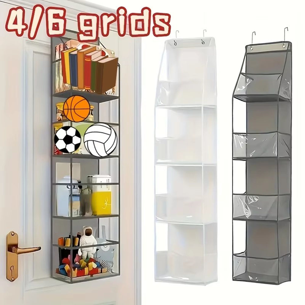 Bedroom Furniture - 4/6層式吊り下げオーガナイザー、ドア裏収納バッグ、衣類雑貨、クローゼット、寝室、寮収納、下着、アクセサリー
