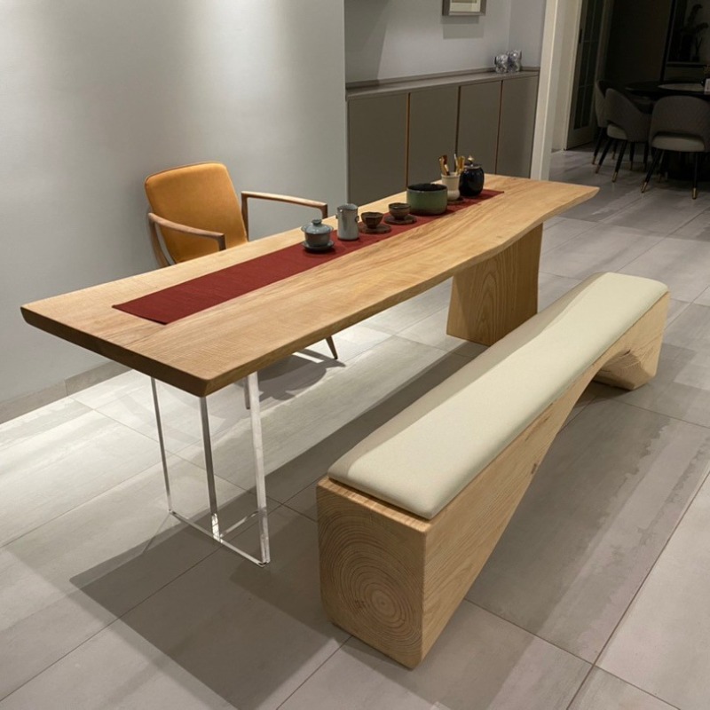 北欧無垢材アクリルフローティングテーブルモダンシンプルスタデ - Bedroom Furniture のレビューと価格