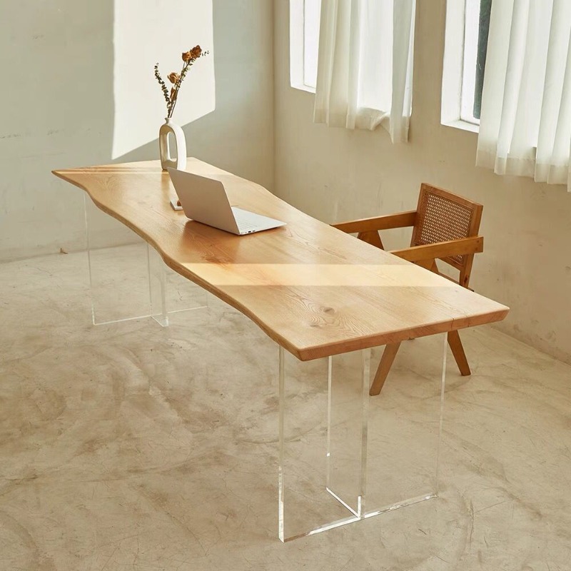 北欧無垢材アクリルフローティングテーブルモダンシンプルスタデ - Bedroom Furniture のレビューと価格