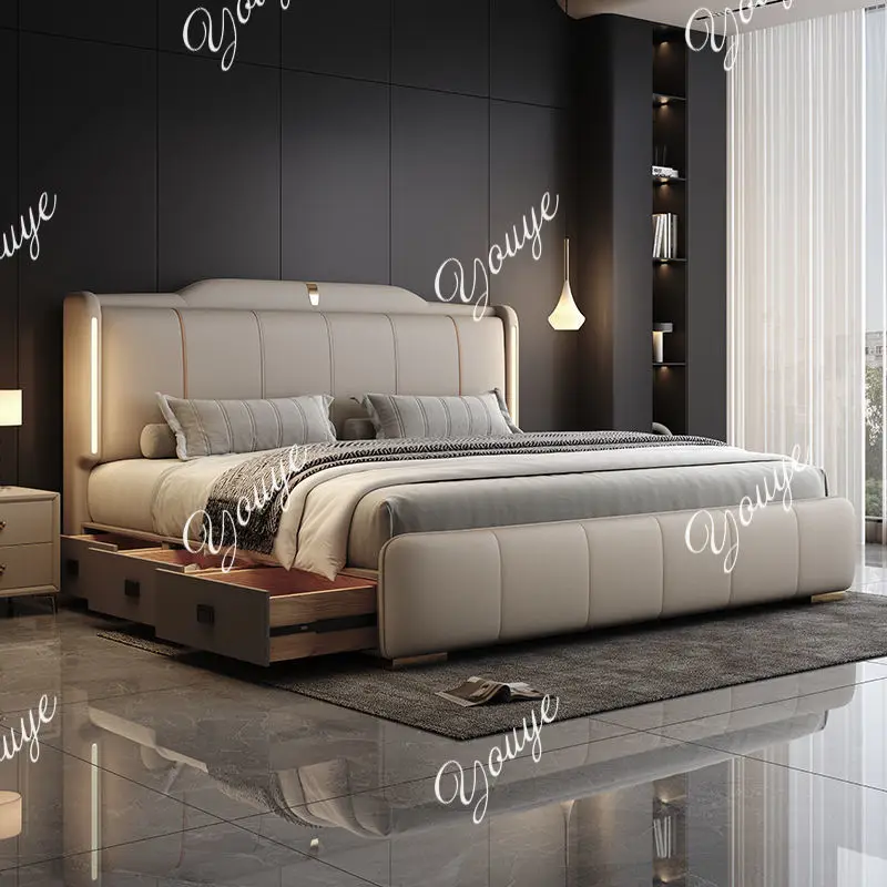 XM 180x200cm ダブルベッドフレーム キングサイズ - King Size Bed Frame With Storage Drawers のレビューと価格