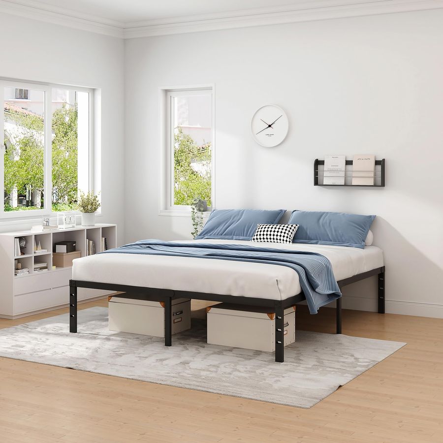 NEW JETO メタルベッドフレーム、クイーンサイズベッド - Canopy Bed Frame Metal Queen のレビューと価格