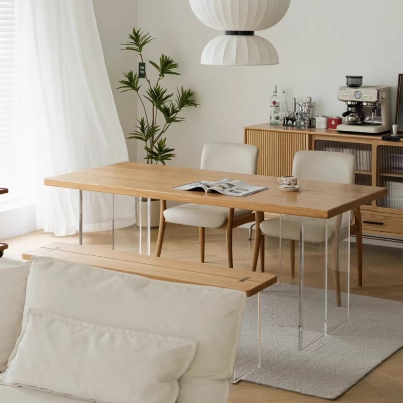 イタリア製アクリル無垢材フローティングテーブルモダンシンプル - Bedroom Furniture のレビューと価格