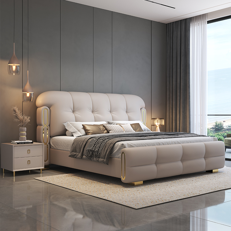 モダンな高級木製寝室家具、ソフトな布張りのキングサイズダブル - King Size Bed Frame With Storage Drawers のレビューと価格