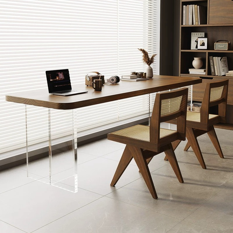 北欧アクリルフローティング無垢材デスクイタリアのミニマリスト - Bedroom Furniture のレビューと価格