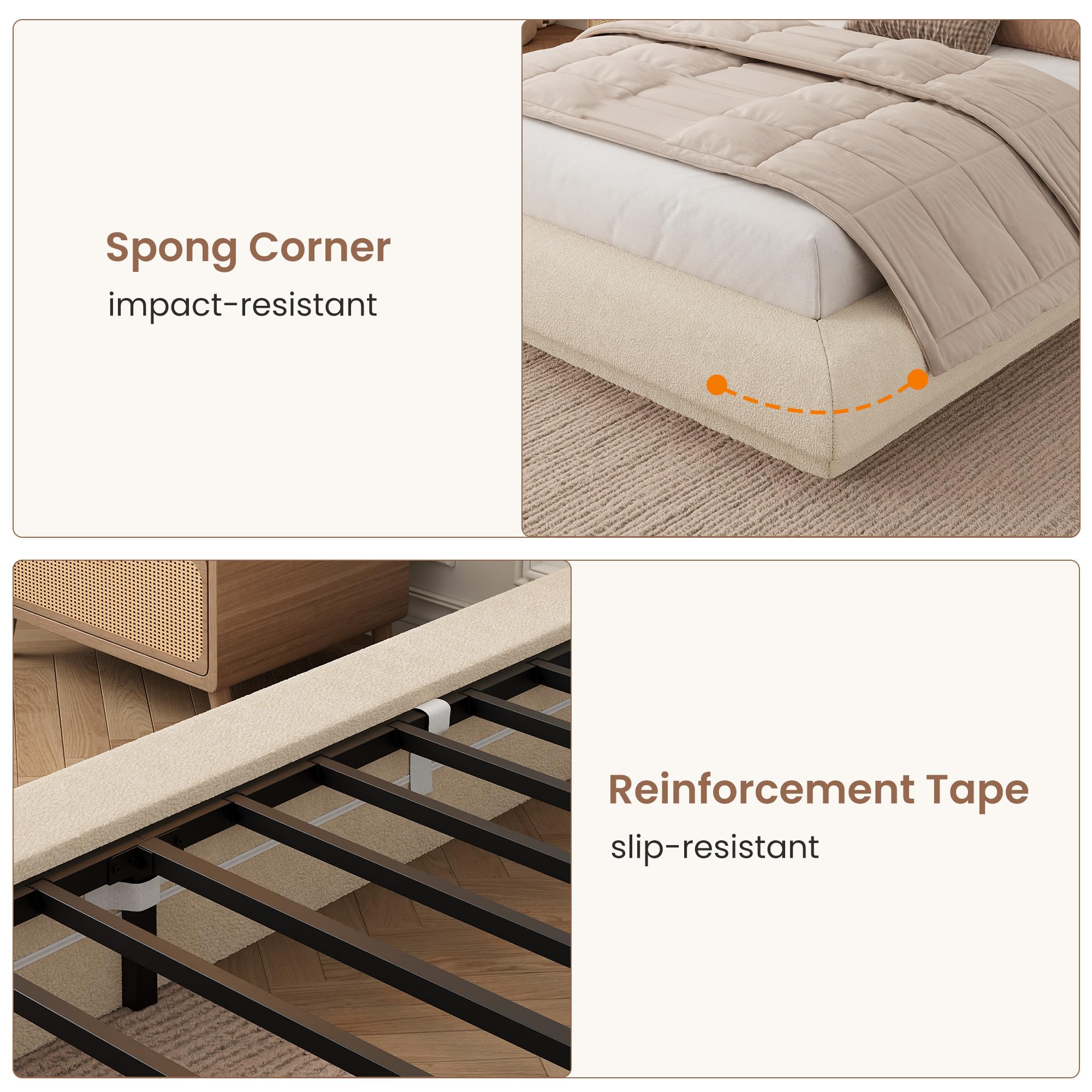 フルクイーンキングクラウドプラットフォームベッドフレーム、金 - Canopy Bed Frame Metal Queen のレビューと価格