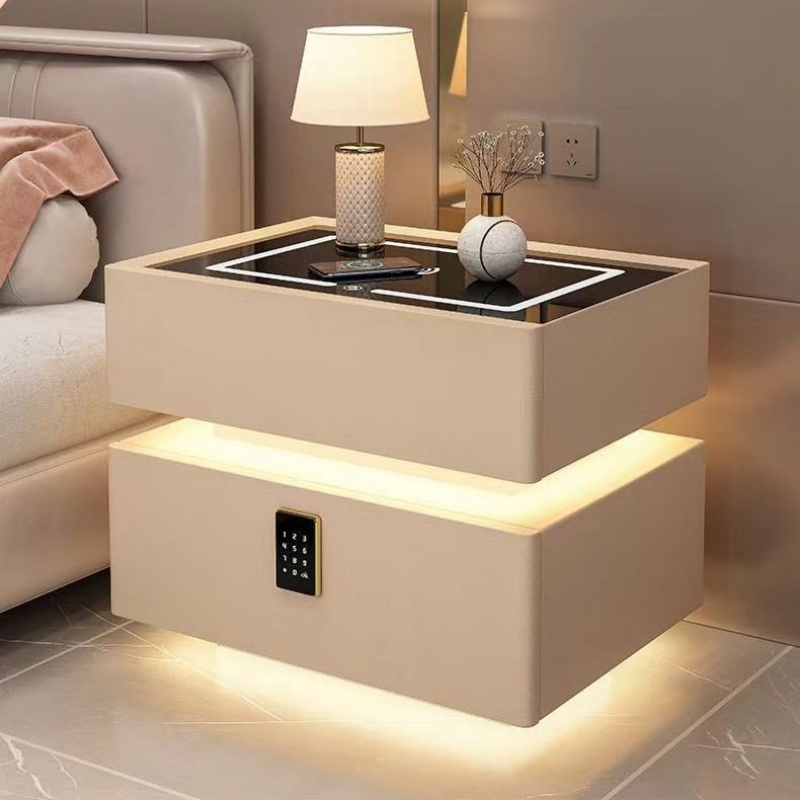 木製ベッドサイドテーブル,モダンスタイル,ワイヤレス充電,2 - Solid Wood Nightstand 2 Drawers のレビューと価格