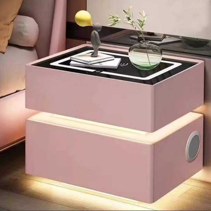 木製ベッドサイドテーブル,モダンスタイル,ワイヤレス充電,2 - Solid Wood Nightstand 2 Drawers のレビューと価格