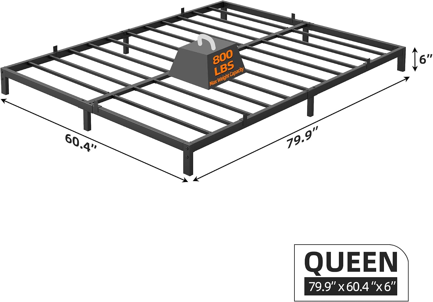 ガーヴィー 6インチ ヘビーデューティー メタル クイーンベ - Canopy Bed Frame Metal Queen のレビューと価格