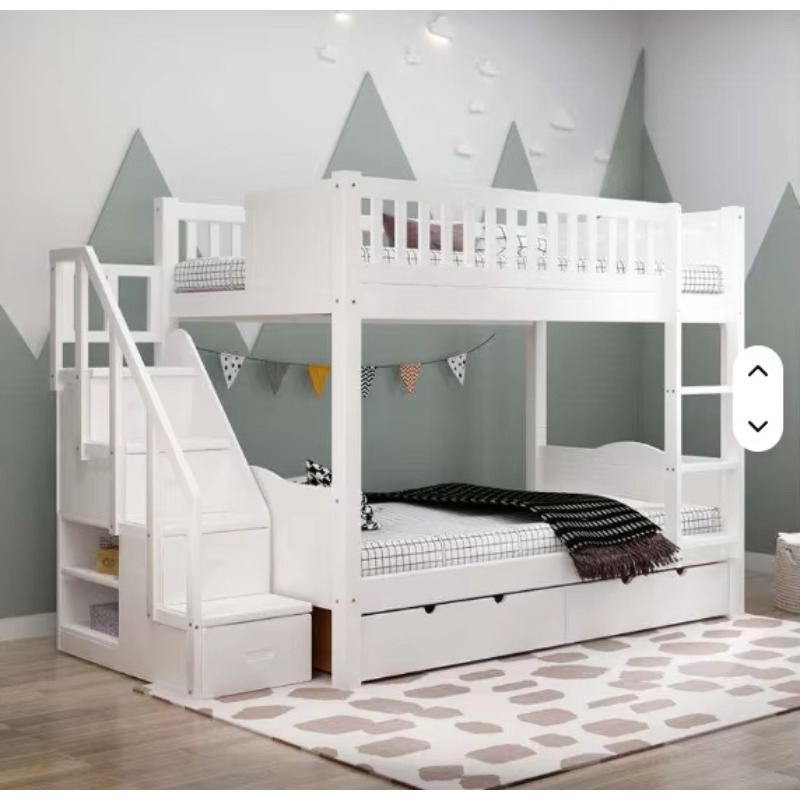 ホットセール家具 ダブルベッド キッズ二段ベッド ソリッドパ - Bunk Bed With Stairs And Slide のレビューと価格