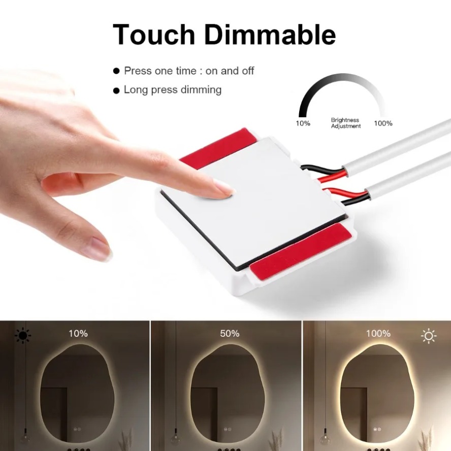 調光可能なタッチコントロール浴室化粧鏡DC 12V LEDラ - Dressing Table Vanity With Lighted Mirror のレビューと価格