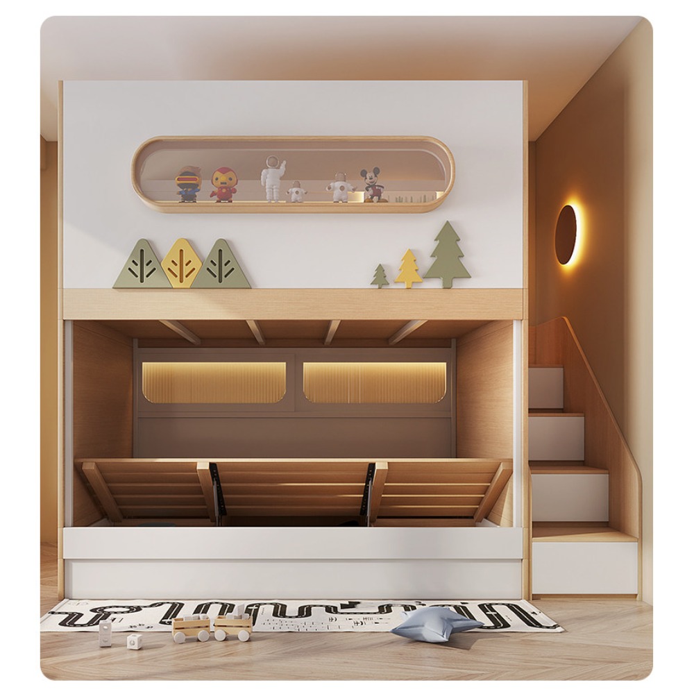 宇宙カプセル型ツリーハウス二段ベッド。スライドとボールプール - Bunk Bed With Stairs And Slide のレビューと価格
