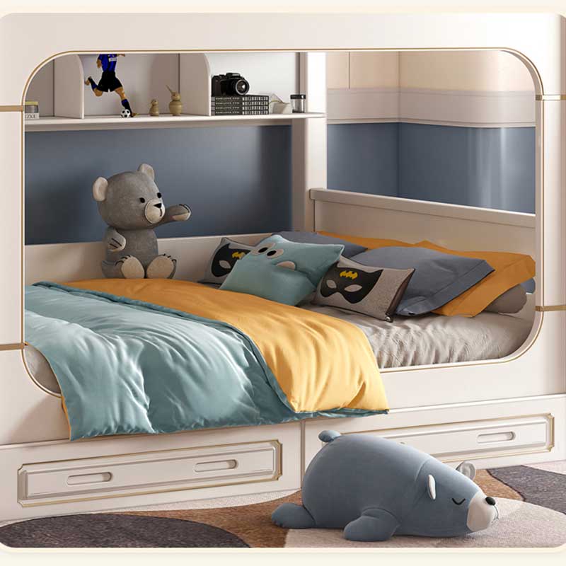 モダンハウス ホワイト 男の子 女の子 子供部屋家具セット  - Bunk Bed With Stairs And Slide のレビューと価格