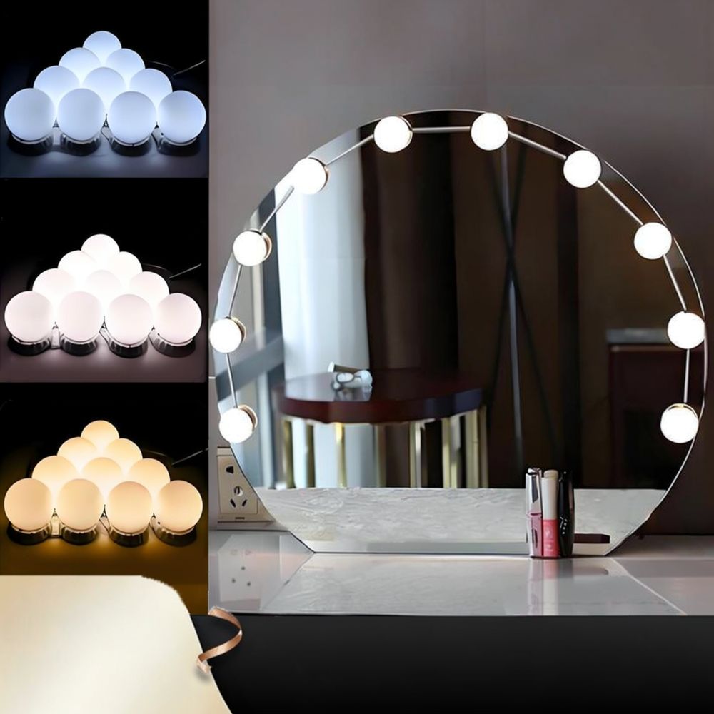 ドレッサー用の壁掛け式LEDメイクアップライト。ハリウッドス - Dressing Table Vanity With Lighted Mirror のレビューと価格