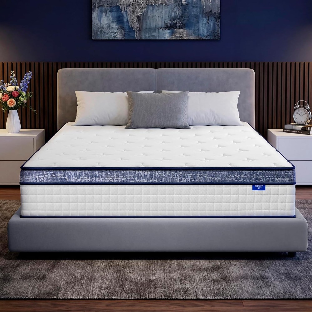 クイーンマットレス、12インチハイブリッドクイーンサイズマッ - Memory Foam Mattress In A Box Queen のレビューと価格