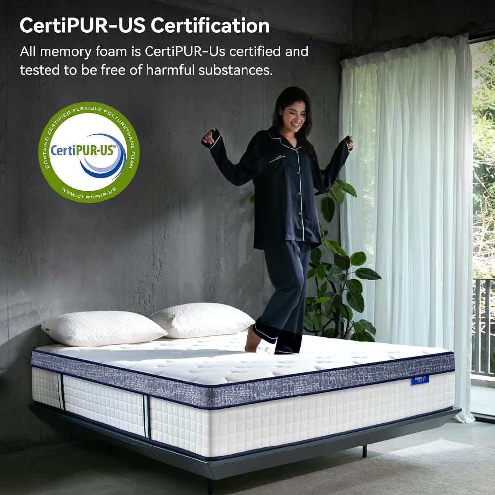 クイーンマットレス、12インチハイブリッドクイーンサイズマッ - Memory Foam Mattress In A Box Queen のレビューと価格