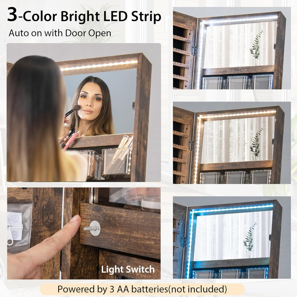 CHARMAID スタンド式ジュエリーアルモア 全身鏡付き  - Full Length Mirror Jewelry Armoire のレビューと価格
